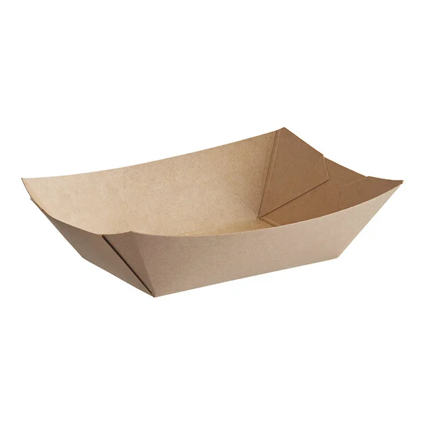 Natural Kraft Boat Tray 1lb Grease Resistant