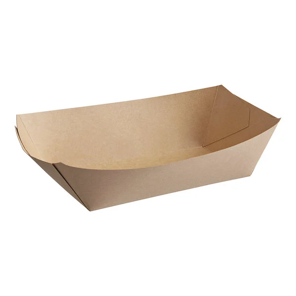 Natural Kraft Boat Tray 5lb Grease Resistant