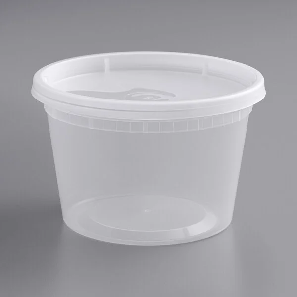 8 oz. Microwavable Clear Plastic Deli Container and Lid Combo Pack - 240/Case