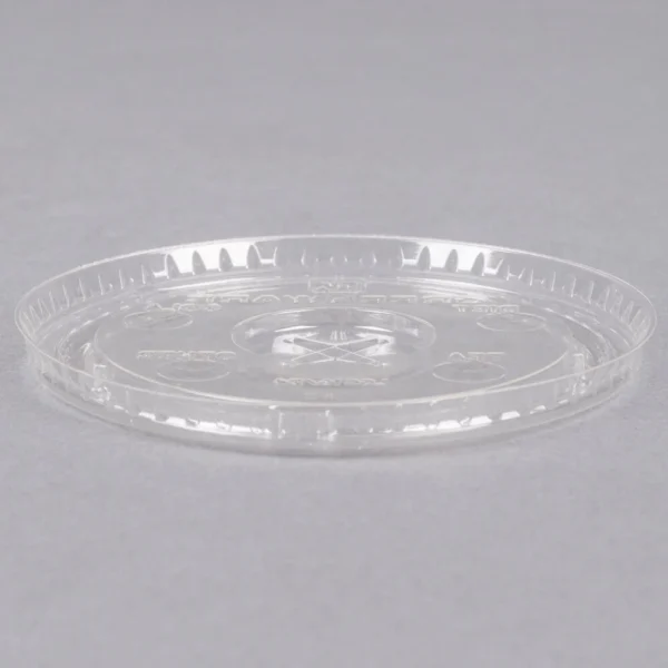 Clear PET Plastic Flat Lid for 12 to 24 oz. Cups with Straw Slot - 1,000/Case