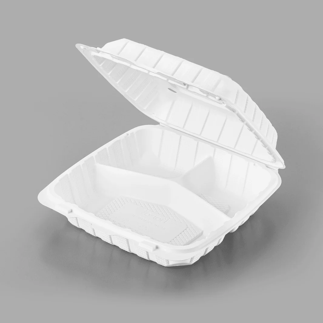 9 Inch 3 Compartment Mineral-Filled Hinged Container 150pcs/case - Image 2