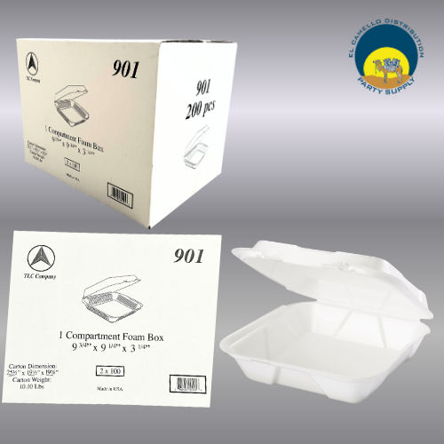 9x9 Foam Hinged Container